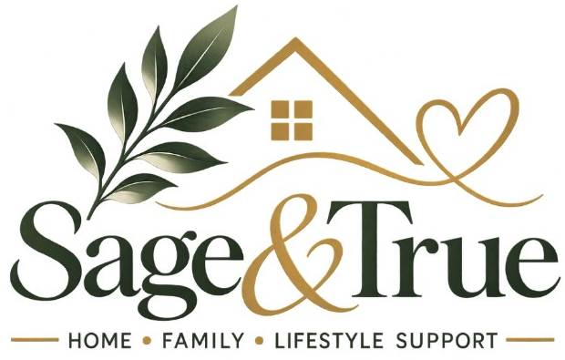 Sage & True gold and sage logo